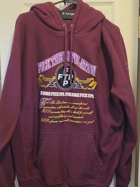 FTP Men's UNDERGROUND CHAMPION Burgundy  Hoodie XL
